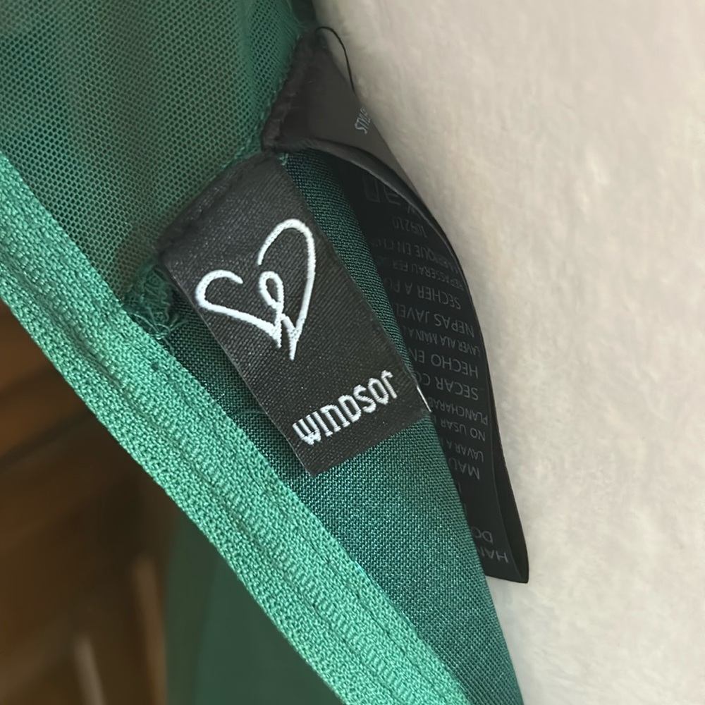 Windsor Elegant Green Evening Event Prom Corset Side Slit with Sash Gown Size S - Picture 9 of 10